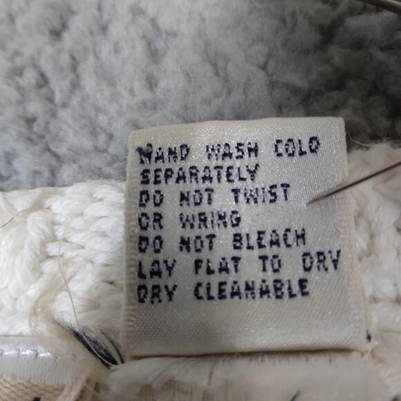 Vintage Essential Elements Knited Sweater Size Medium White Windowpane Floral - Picture 4 of 5